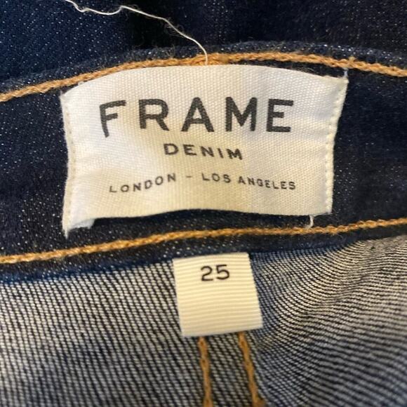 Frame Denim Jeans Women Size 25 Le High Skinny Crop Dark Blue Denim Stretch - Picture 11 of 14